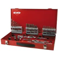 RUKO Jeu de filières et tarauds M3-M4-M5-M6-M8-M10-M12 44 pièces HSS RUKO