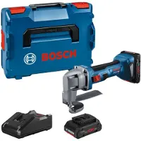 Bosch Professional 0601926301 Professional GSC 18V-16 E Cisaille à tôle sans fil 18,0 V, avec 2 batteries