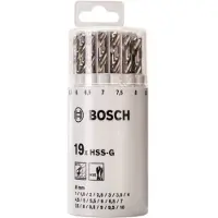 Bosch 19 pcs. jeu de forets à métaux HSS-G 135 (1 mm, 1,5 mm, 10 mm, 2 mm, 2,5 mm, 3 mm, 3,5 mm, 4 mm, 4,5 mm, 5 mm, 5,5 mm, 6 mm, 6,5 mm, 7 mm, 7,5 mm, 8 mm, 8,5 mm, 9 mm, 9,5 mm)