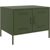 vidaXL Table basse vert olive 68x50x50,5 cm Acier