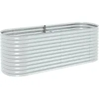 vidaXL Lit surélevé de jardin 240 x 80 x 81 cm Acier galvanisé argenté