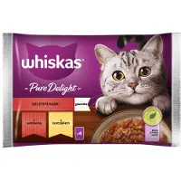 Whiskas Adult sachet 52x85g Juicy Bites nourriture humide pour chats avec morceaux de bœuf, de poulet...