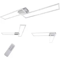 Briloner Plafonnier LEUCHTEN FRAME, 40 W, 4400 lm, IP20, chrome-alu, métal-plastique, intensité lumineuse variable, CCT, 110 x 24,8 x 7,8 cm