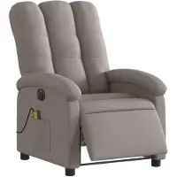 vidaXL Fauteuil de massage électrique Taupe Tissu