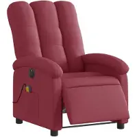vidaXL Fauteuil de massage électrique vin rouge tissu