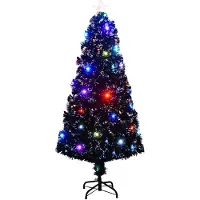 vidaXL Arbre De Noël Artificiel Et Support/Led 150 Cm Fibre Optique