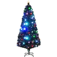 vidaXL Arbre de Noël artificiel et support/LED 180 cm Fibre optique