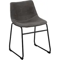 Beliani Jeu de 2 chaises de salle à manger en polyester gris pieds en métal noir salle à manger moderne de style industriel