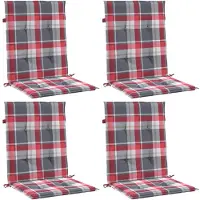 vidaXL Coussin pour chaise de jardin 4 pcs 100x50x3 cm tissu Oxford motif diamant rouge