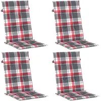 vidaXL Coussins de chaise de jardin pour chaises à haut dossier 4 pcs. 120x50x3 cm Tissu