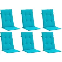 vidaXL Coussins de chaise à dossier haut 6 pcs turquoise tissu