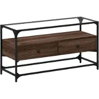 vidaXL Armoire TV avec plateau en verre Chêne brun 98x35x51 cm Bois composite