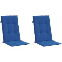 vidaXL Coussin pour chaise de jardin à haut dossier 2 pcs. Bleu roi 120x50x3cm