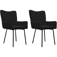 vidaXL Chaise de salle à manger 2 pcs. noir velours