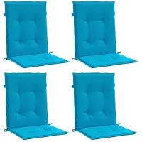 vidaXL Coussin pour chaise de jardin à dossier bas 4 pcs. Bleu 100x50x3 cm
