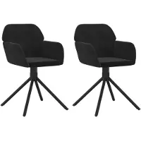 vidaXL Chaises pivotantes à manger lot de 2 Noir Velours
