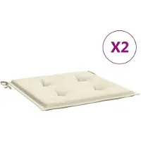 vidaXL Coussins de chaise jardin lot de 2 crème 40x40x4cm tissu oxford