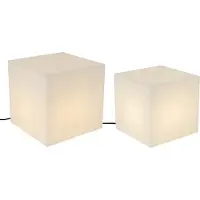 QAZQA Ensemble de 2 lampadaires d'extérieur blancs 30 et 38 cm carrés IP44 - Nura
