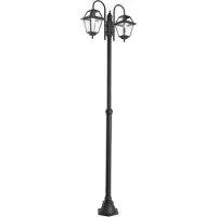 QAZQA Lanterne d'extérieur classique noire 235 cm 2 lumières IP44 - Berta