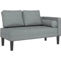 Super Merchant Chaise longue avec coussin gris clair Tissu