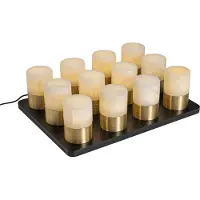 QAZQA Ensemble de 12 lampes de table rechargeables dorées RGBW avec station de charge - Alessia