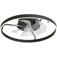 QAZQA Ventilateur de plafond noir 70cm avec LED à intensité variable et télécommande - Maddy