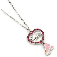 Ginza.se BARBIE - Collier Chaine - Coeur & Patin à Roulettes, (Alliage de zinc, Émail, 45 cm)