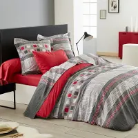 Origin Housse De Couette Imprimée En Lyocell Gris240x220