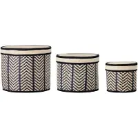 Bloomingville Panier Islim Avec Couvercle | Noir | Feuille De Palmier | 82050352