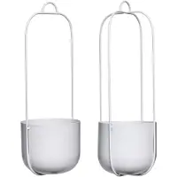 Hubsch Pots À Suspendre Lotus Gris (série De 2) | 940803