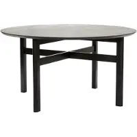 Hubsch Table à manger ronde en chêne - noir