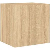 vidaXL Armoire TV murale avec lampes LED Chêne Sonoma 40,5x35x40 cm