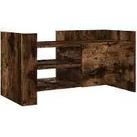vidaXL Armoire TV chêne fumé 80x35x40 cm Bois composite