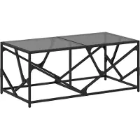 vidaXL Table basse avec plateau en verre noir 98,5x50x41 cm acier