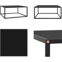 vidaXL Table basse noire avec verre noir 80x80x35 cm - Table basse - Tables basses - Table d'appoint - Beistelltische