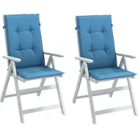 vidaXL Coussins de chaise à haut dossier 2 pcs. Melange Bleu 120x50x4 cm Tissu