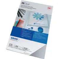 GBC Film transparent , pour reliure, A4, incolore, 100 p.