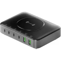 4smarts Charging Station 7W1 100W avec charge sans fil Noir/Gris/Black-Grey 540571