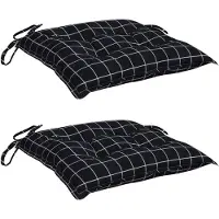 vidaXL Coussins de chaise lot de 2 carreaux noir 40x40x7 cm tissu