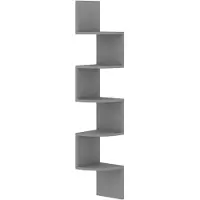 vidaXL Étagère d'angle murale gris 19x19x123 cm bois d'ingénierie