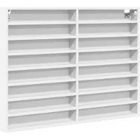 vidaXL Armoire à vitrine blanc 100x8,5x75 cm bois d'ingénierie
