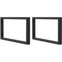 vidaXL Supports de lavabo 2 pcs. noir rectangulaire acier