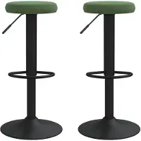 vidaXL Tabouret de bar 2 pcs. Vert foncé velours