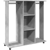 vidaXL Portemanteau avec roulettes gris béton 102x38x110 cm Bois composite