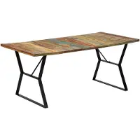 vidaXL Table de salle à manger 180x90x76 cm Vieux bois massif