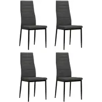 vidaXL Chaises de salle à manger 4 pcs. Gris bois massif hévéa et tissu