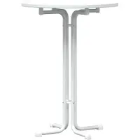 vidaXL Table de bar blanche Ø 80 x 110 cm, aggloméré et acier
