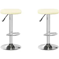 vidaXL Tabouret de bar 2 pcs. Crème similicuir