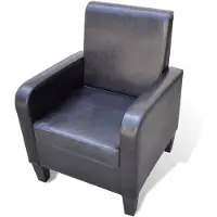vidaXL Fauteuil Noir Similicuir