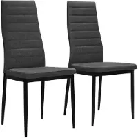 vidaXL Chaise de salle à manger 2 pcs. Tissu gris foncé